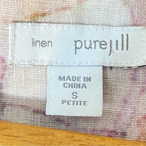 Pure Jill Water Color Floral Sleeveless Linen Midi Dress size Small - Picture 10 of 12